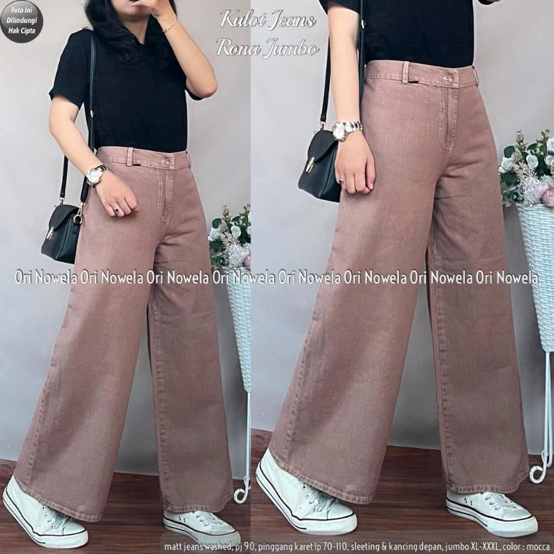 KULOT JEANS BELAKANG KARET TERSEDIA SIZE JUMBO