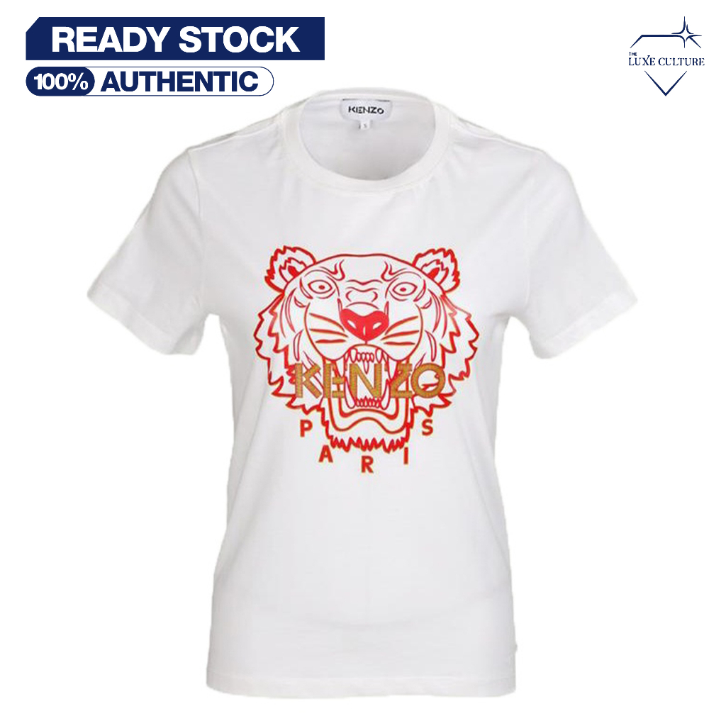 Kenzo Tiger CNY Red White / Kaos Branded Original