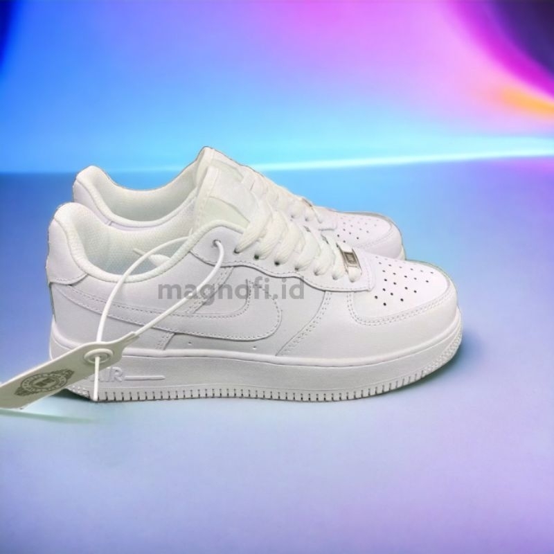 𝐌𝐈𝐑𝐑𝐎𝐑 𝐐𝐔𝐀𝐋𝐈𝐓𝐘 Sepatu Sneakers Kasual Full Putih Polos Pria Wanita Nike Airforce 1 One Triple White 