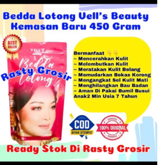 lulur vels/ lulur velis /lulur vells beauty 450 gram