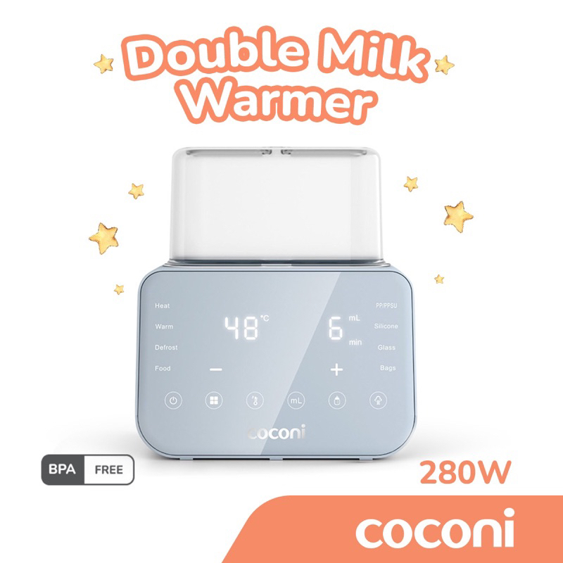 Coconi Smart Double Milk Warmer and Sterilizer / Mesin Penghangat Botol Susu Bayi dan Sterilizer Bot