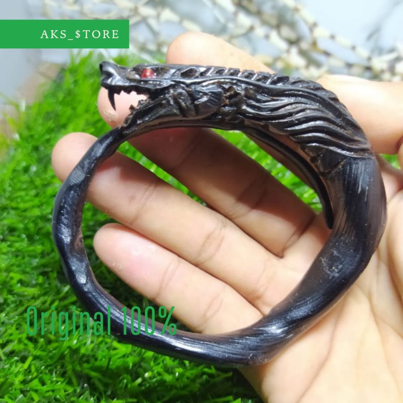 GELANG AKAR BAHAR HITAM UKIR NAGA