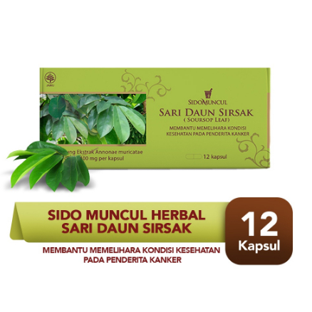 

Sido Muncul Sari Daun Sirsak Strip 12 Kapsul - Menyerang Sel Kanker