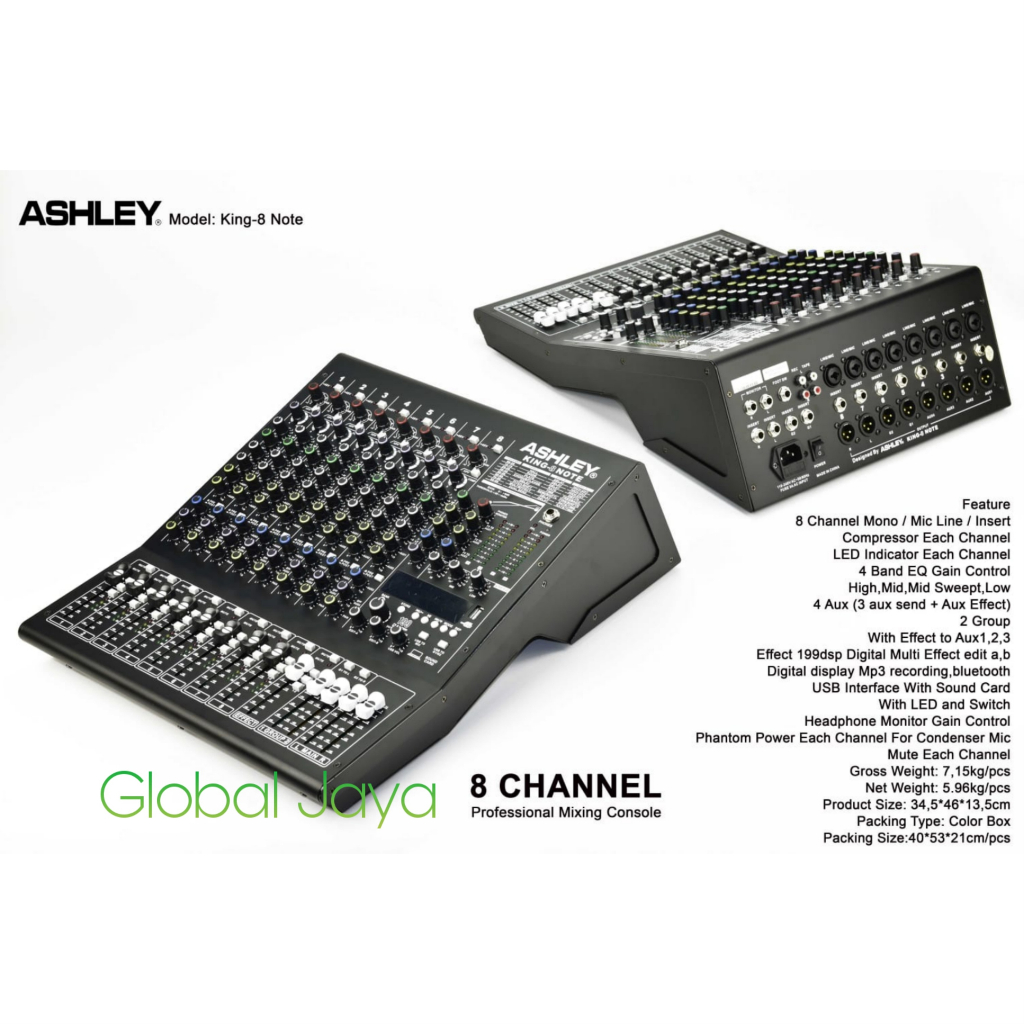 Mixer Audio Ashley King8 Note Ashley King 8 Note 8 channel Original