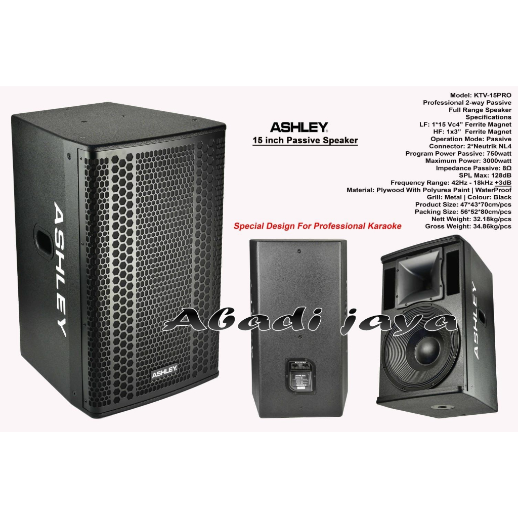 speaker pasif ashley ktv 15 pro ktv15 pro ktv 15pro 15 inch 1 buah