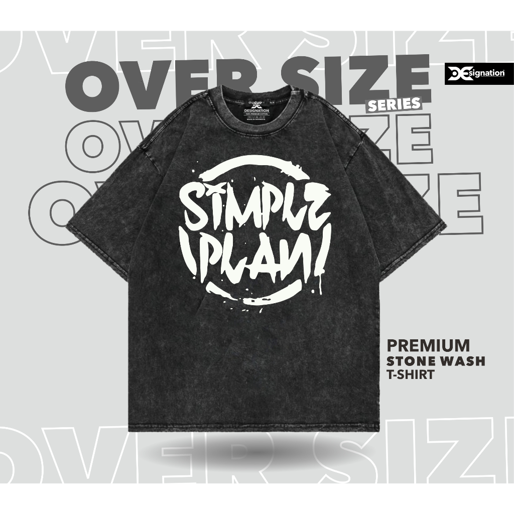 Designation - Kaos Band SIMPLE PLAN  Stone Wash Oversize / Tshirt Music Album Simple Plan Rock N Rol