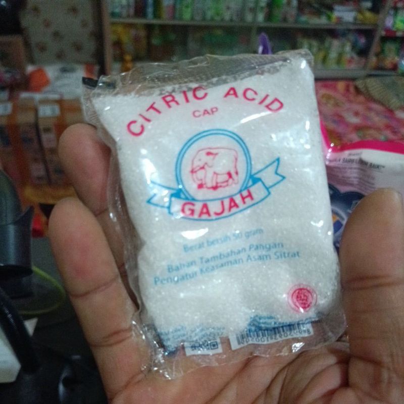 

Citrun acid cap gajah berat 50gram