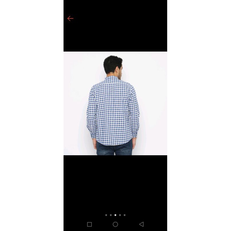 Kemeja Platini Pria Lengan Panjang Shanghai Motif Kotak Navy Biru961122