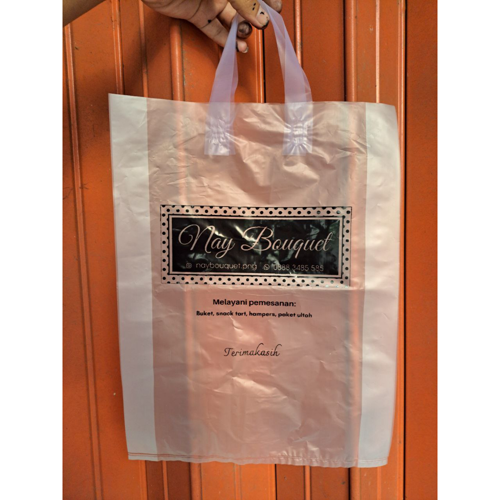 PLASTIK SHOPPING BAG CUSTOM TRANSPARANT FREE SABLON