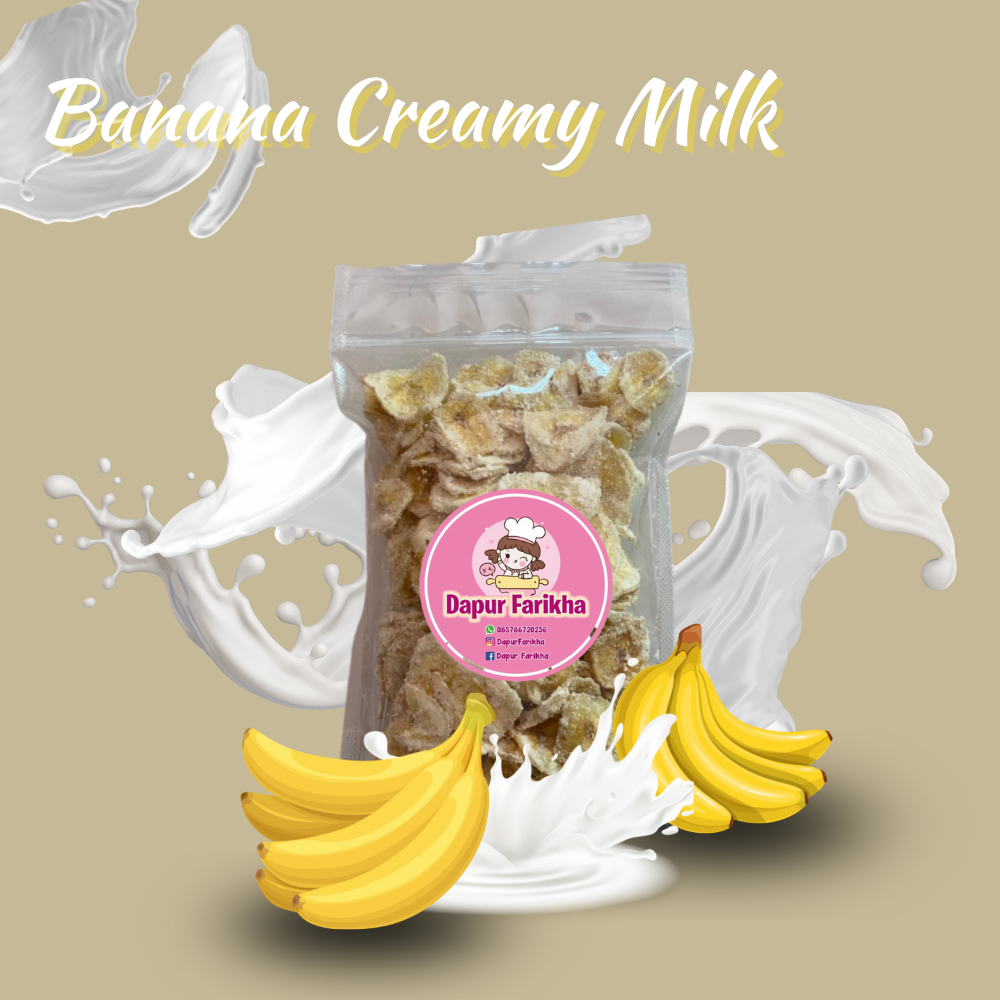 

BANANA CREAMY MILK | Kripik Pisang Makanan Ringan Rasa Creamy Milk Netto 150 g