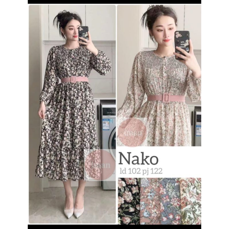 Long Tunik ume tunik premium bahan ceruty import rample bawah free belt