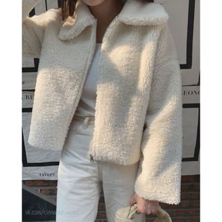 SWEATER WANITA / JAKET BULU SHERPA BAHAN BULU DOMBA IMPORT
