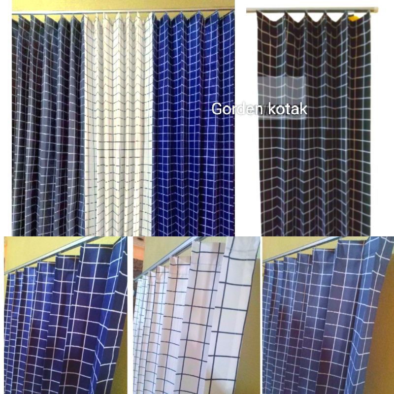 Gorden Kotak Plisket Polos Jendela Pintu Cantolan