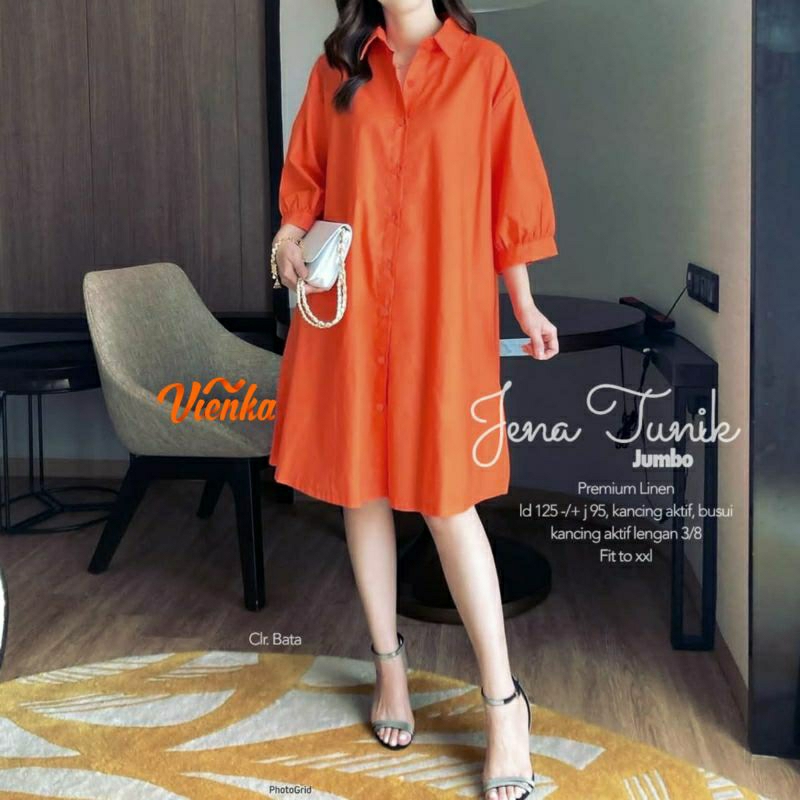 JENA TUNIK KATUN LINEN JUMBO LD 125 XXL