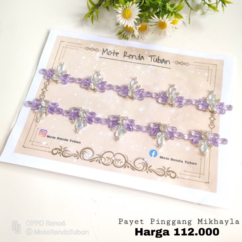 Payet Pinggang Mikhayla | Payet Kristal Jahit