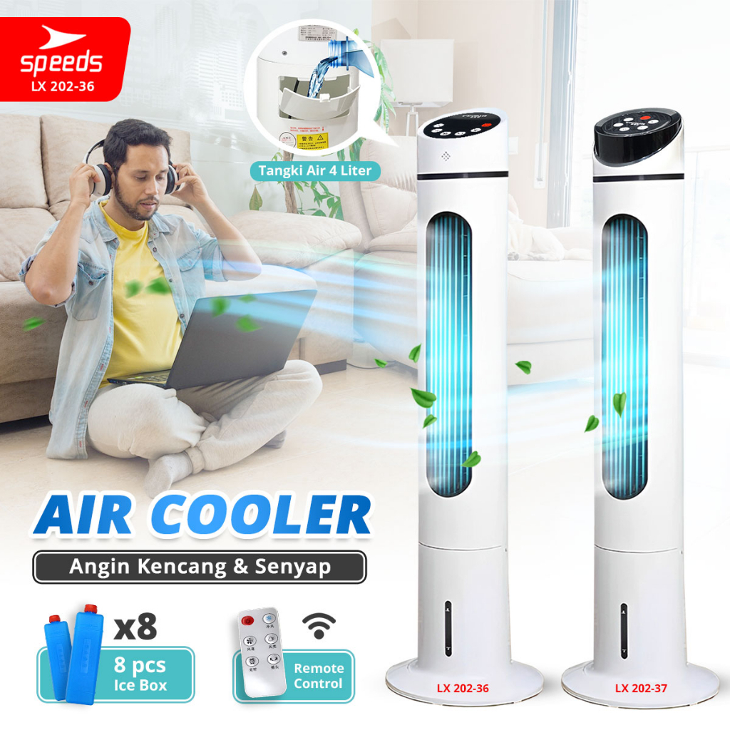 SPEEDS Tower Fan Air Cooler Portable Kipas Angin Fan Tower Stand Lantai Purifier Elektrik 202-36