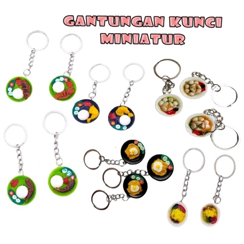 Gantungan Kunci Miniatur Makanan / Minuman Botol Gantungan Kunci Unik Motif Souvenir