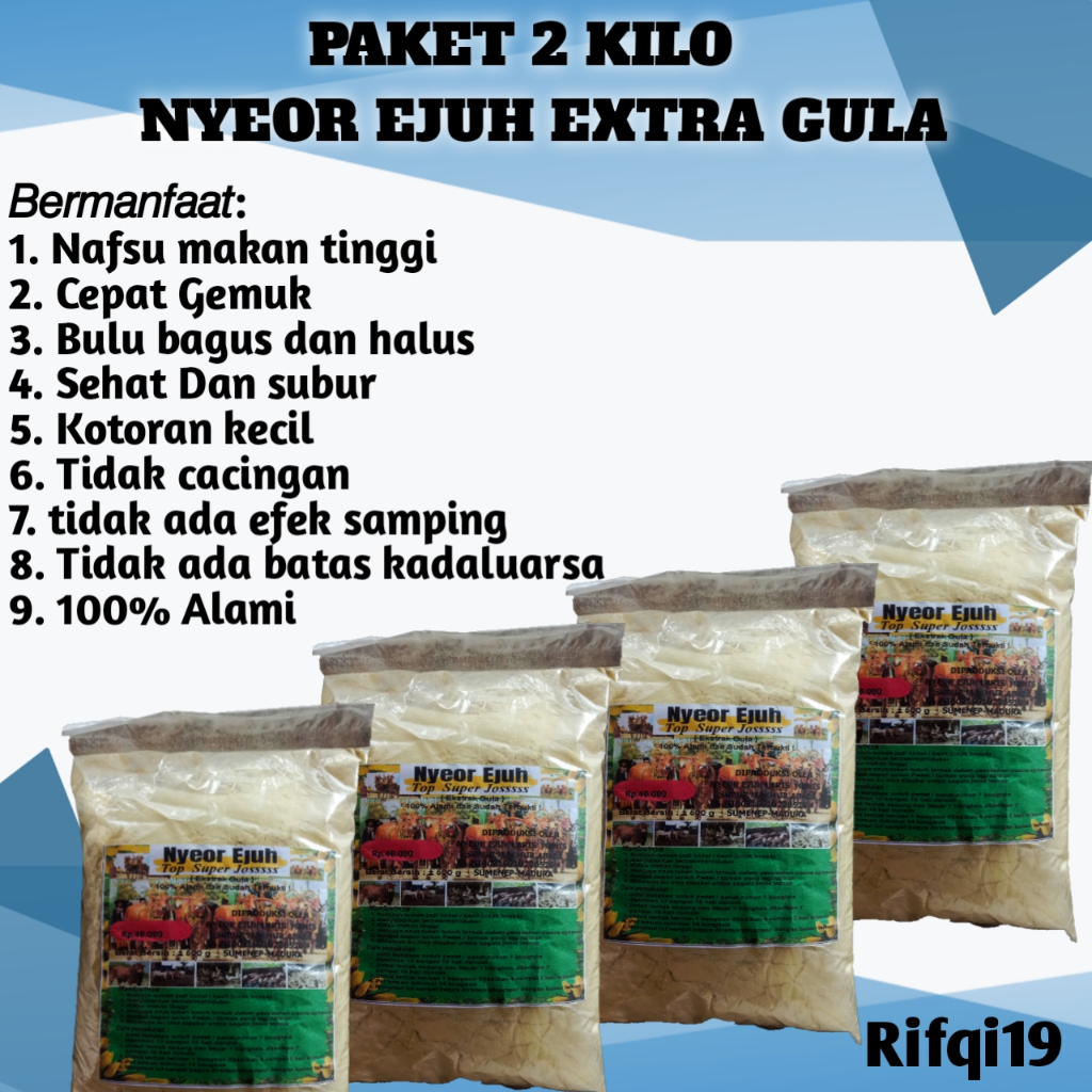 PAKET 2KG JAMU SAPI NYEOR EJUH EXTRA GULA JAMU PENGGEMUK SAPI JAMU NYEOR EJUH JAMU TERNAK NYEOR EJUH