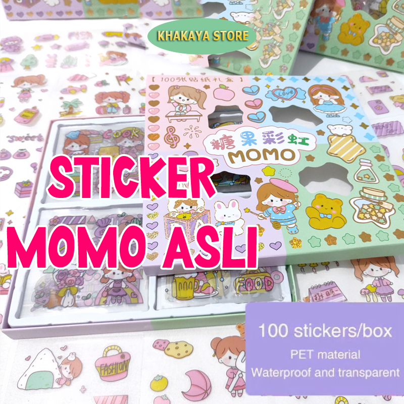 

Sticker Momo Lucu Korea Stiker Waterproof Isi 100 Lembar