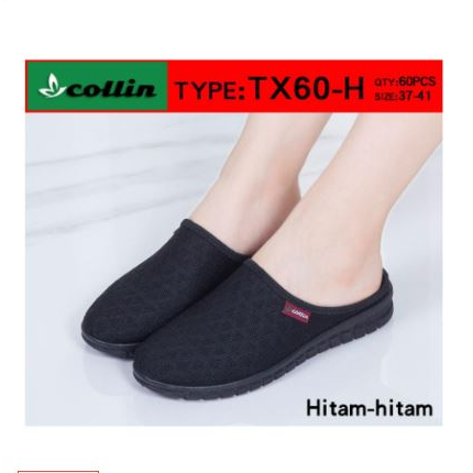 SEPATU SHOES BUSTONG FLAT WANITA MEREK COLLIN TX60 TERBARU UK 37/41 SEPATU BUTSONG WANITA YANG EMPUK
