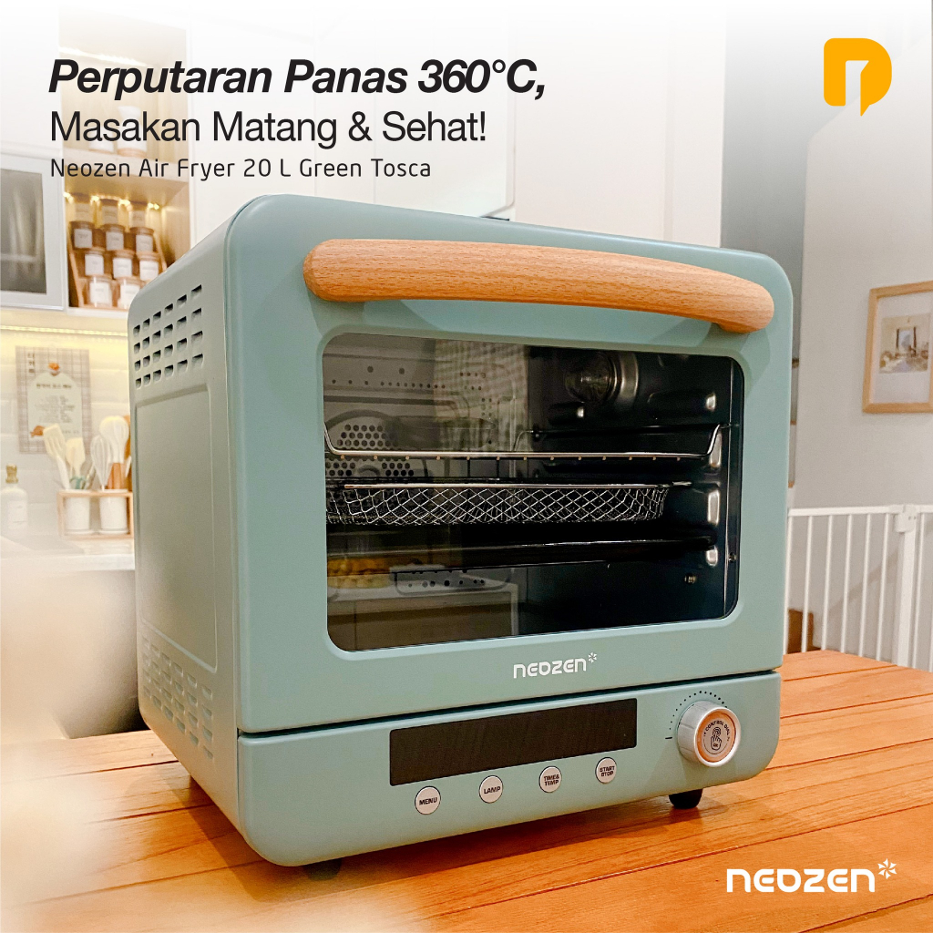 Neozen Air Fryer Oven 20 L Green Tosca Low Watt