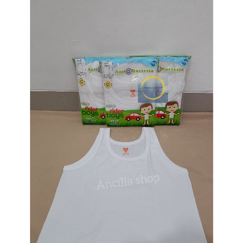 Kaos Dalam Singlet Anak Pria Cowok Laki-laki Rider Kids Original R 224 BB Big Size Jumbo Putih Polos