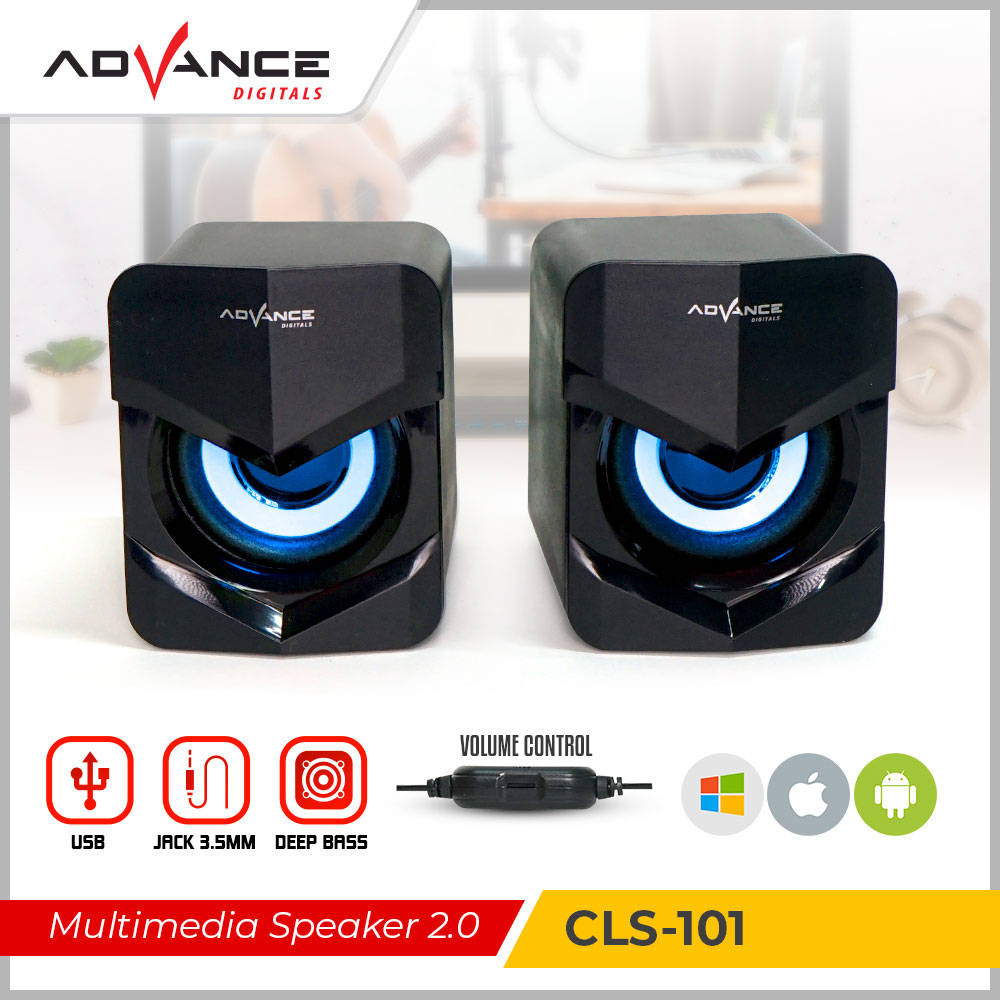 【READY STOCK】 Advance Multimedia Speaker Advance CLS-101 Super Bass 2.0 Channel speaker Dapat dihubungkan ke komputer