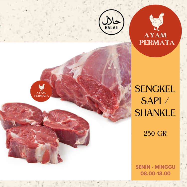 

Daging Sop Soto Sapi - Beef Beff - 250gr - Sengkel Shank Shin Betis - Halal Import Premium - AyamPermata Ayam Fresh Permata
