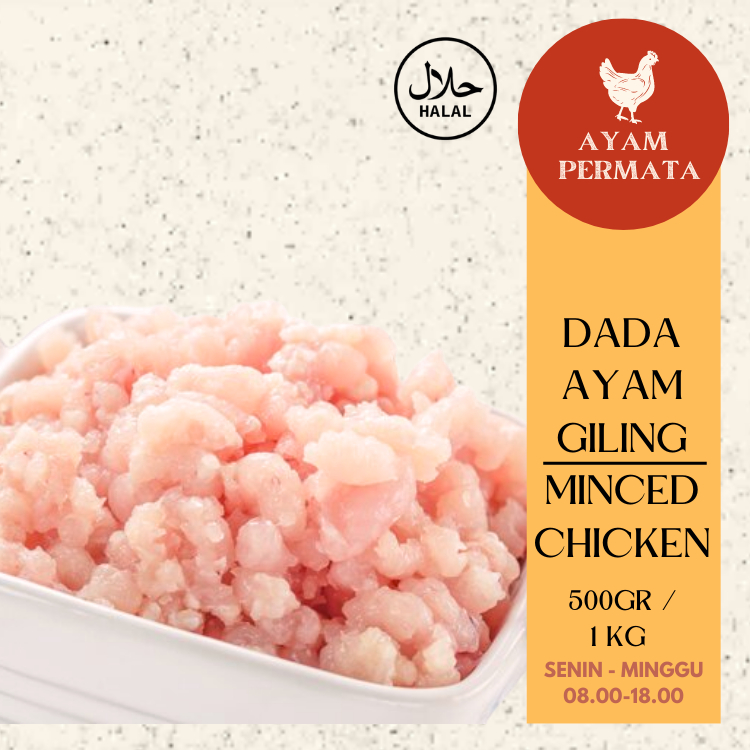 

Ayam Giling Dada Fillet Chicken Minced Mince Filet Cincang Fresh Frozen Boneless 1kg Halal NKV Broiler Boiler Negri Negeri By PERMATA