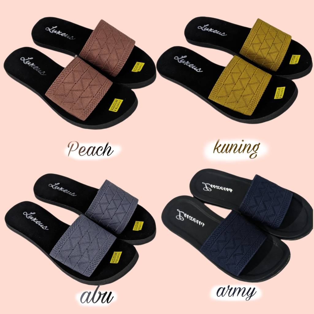 Sandal Wanita Terbaru Flat  Slop Kekinian Kondangan slip On Terbaru Insyira - Sandal Wanita Halda / 