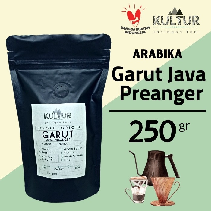 

COFFEE BEAN BIJI KOPI ARABIKA GARUT PAPANDAYAN JAVA PREANGER 250 GR