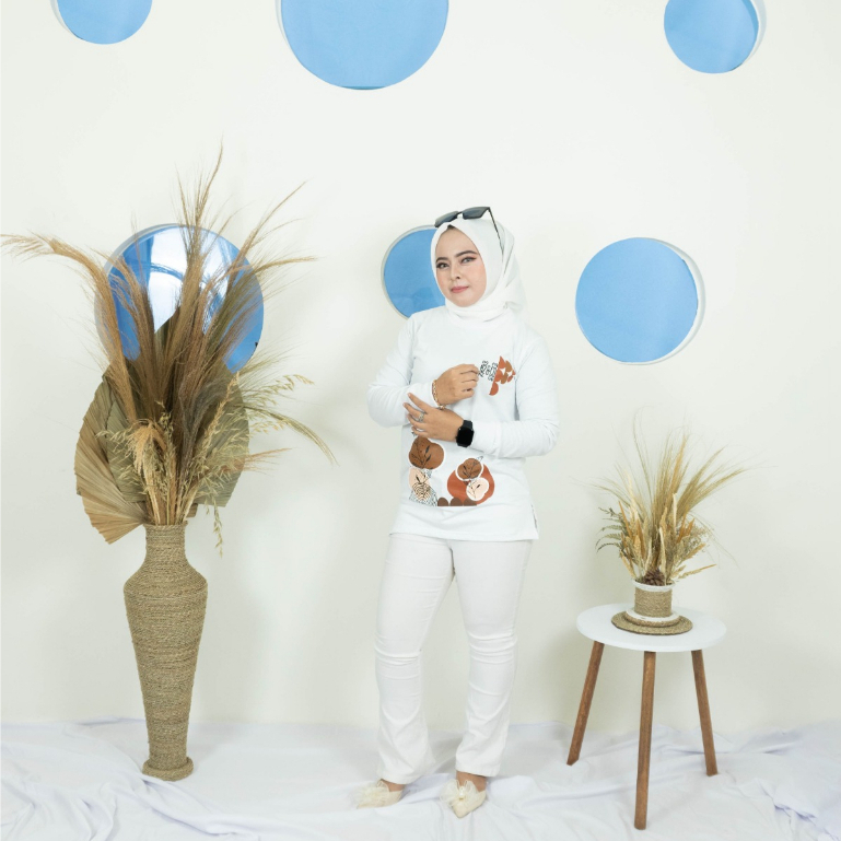 Kaos Wanita Tangan Panjang Original H2&CO Leaf