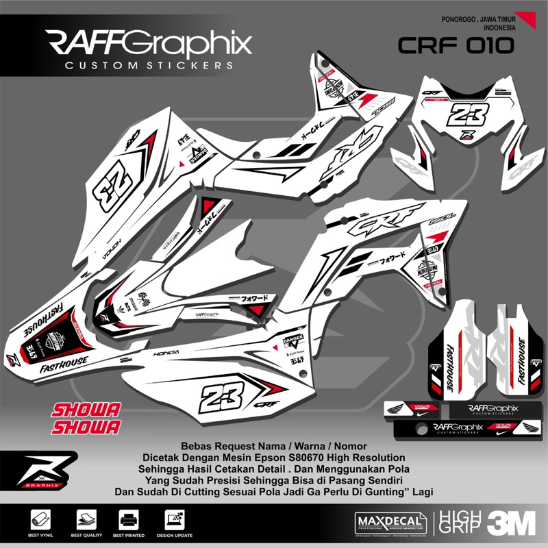 decal crf full body / decal crf putih / decal crf bebas custom