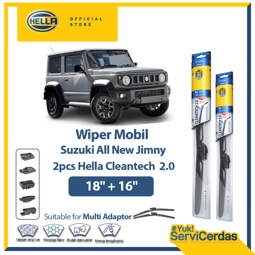 Wiper Mobil SUZUKI Jimny (18”+16”) - HELLA Cleantech 2.0