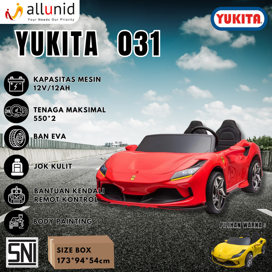 Mainan anak Mobil Aki Anak Yukita 031 - 12 Volt 12 AH (bisa muat 2 orang dewasa) Maenan besar jumbo