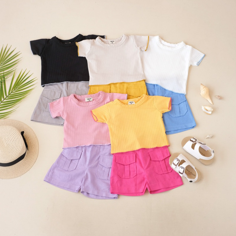 LITTLE CAIM - Briella set setelan anak perempuan setelan anak cewek ootd anak perempuan baju anak cr