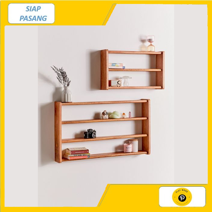 Rak dinding minimalis / rak buku /rak pajangan / rak dinding kayu