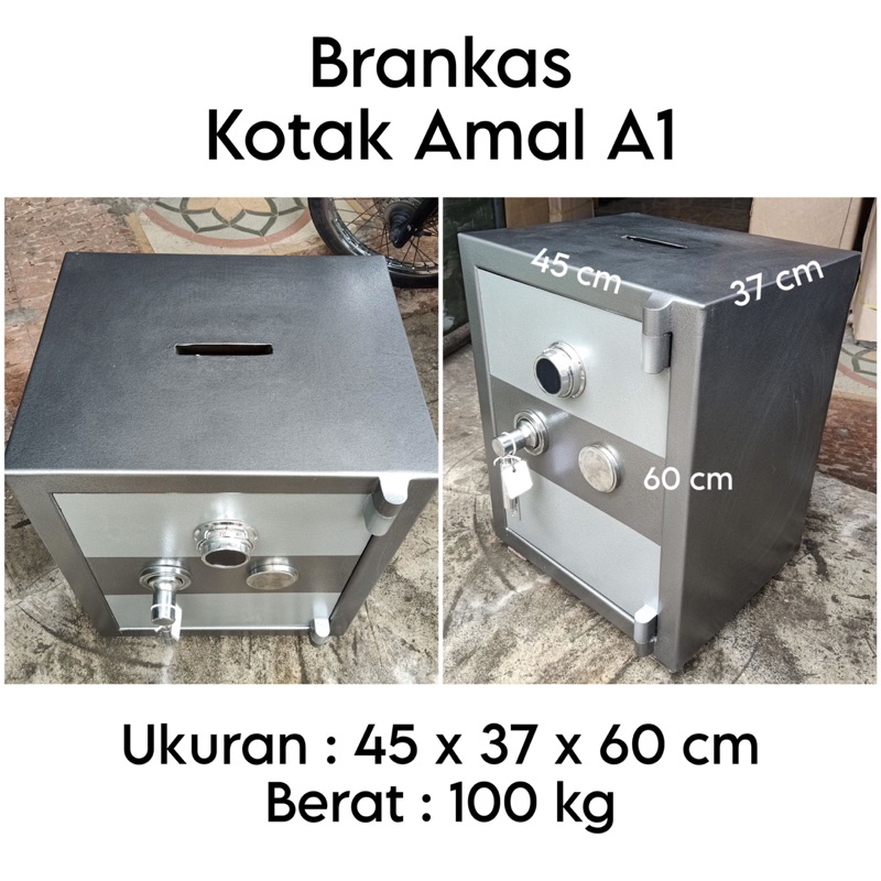 READY Brankas Kotak Amal Masjid A1 LK Brangkas Infaq Tempat Simpan Uang Tahan Api Safety Box Baru