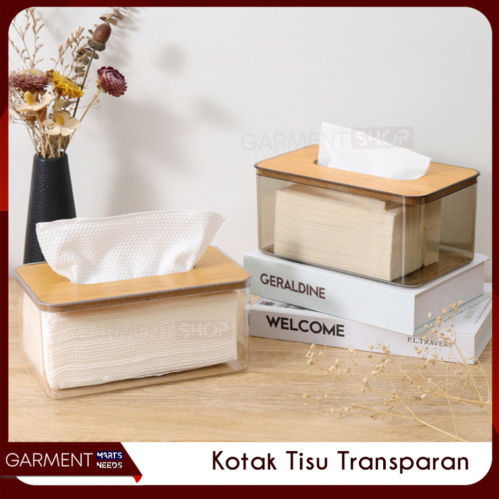 	 Tempat Tisu Kotak Tisu Kayu Transparan Kotak Tissue Kamar Mandi Dapur Tempat Tisue Organizer Modern	