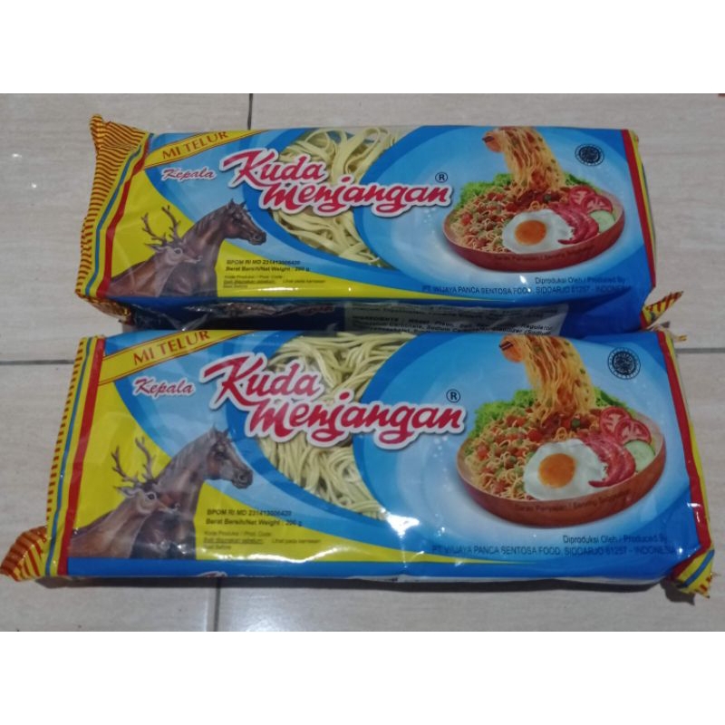 

mie telur kepala kuda menjangan 200 gram (mie pipih besar, mie urai)