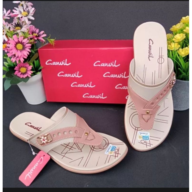 Sandal wanita carwil - sandal cewek kekinian - sandal jepit elegan - sandal kondangan terlaris