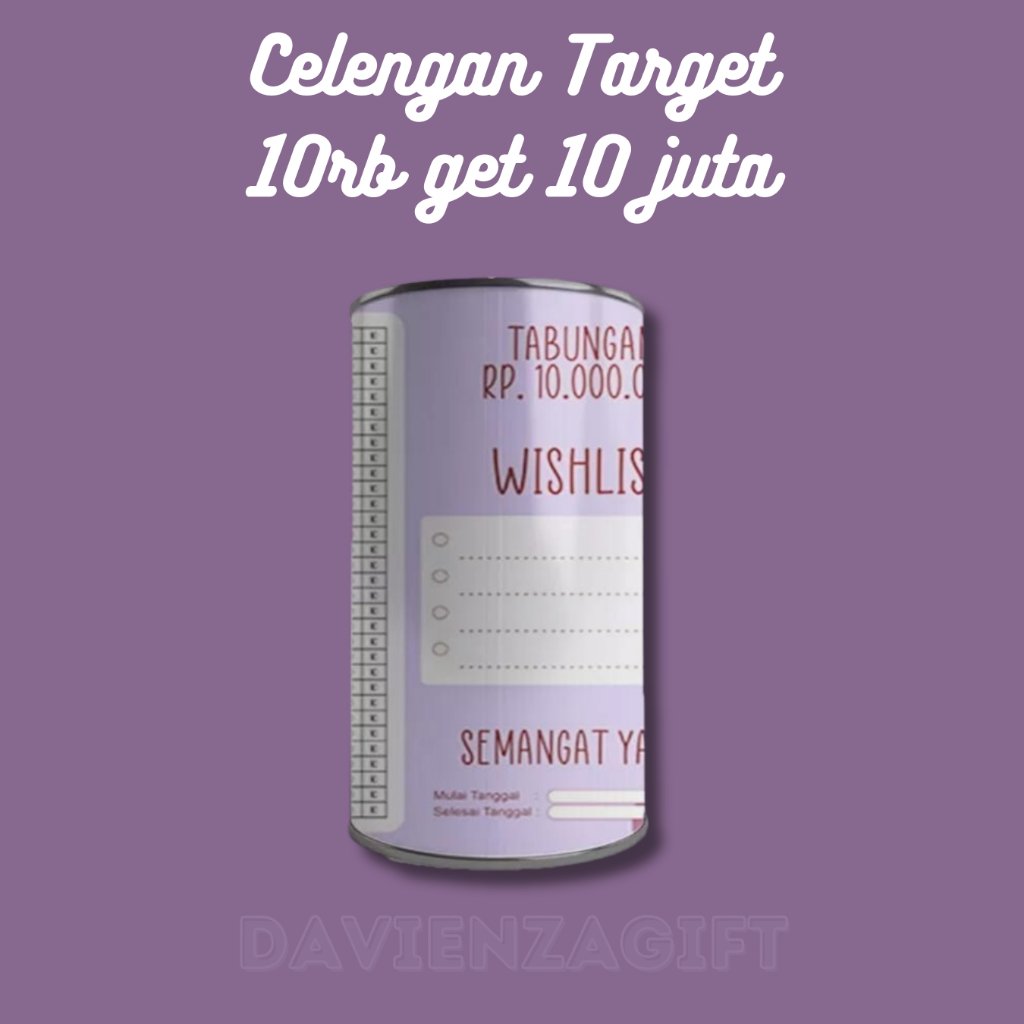 Celengan Target 10 Juta Pecahan 10k Ukuran 20x10cm