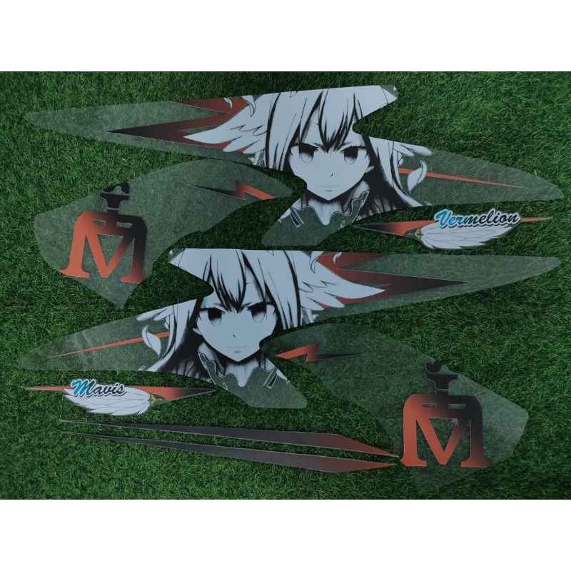 Striping Sticker Custom Aerox Old 155 Transparan Motif Anime