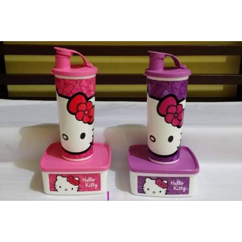 set bekal hello kitty tupperware jadul new