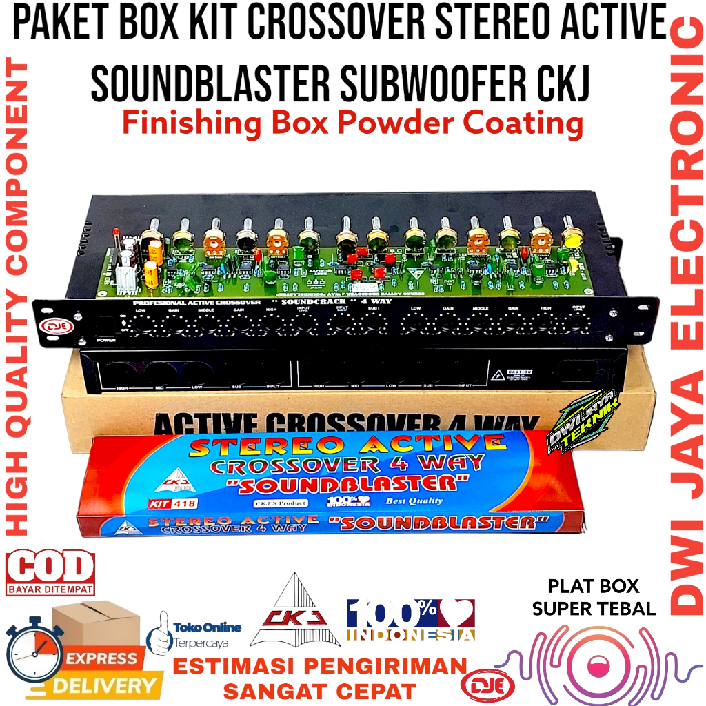 Paket Box Kit Crossover Stereo Active SoundBlaster Plus Subwoofer CKJ