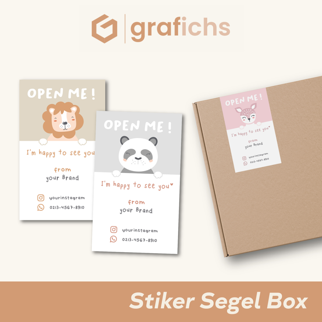 

Stiker Segel Box Packaging Custom Desain SB08 - SB13 by Grafichs