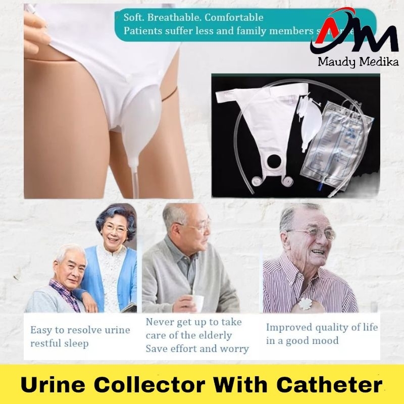 Urine Collector   Urinal with Catheter Bag  kantong Urine Silikon