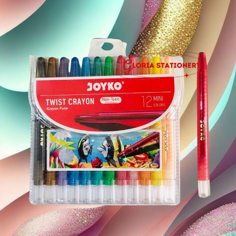 

Joyko crayon putar pendek12 warna/ Twist Crayon mini 12 colour Joyko