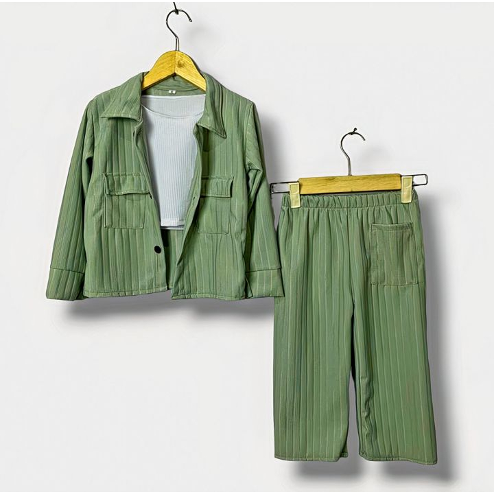 Setelan Anak Perempuan Hornet Knit Usia 2-12 Tahun One Set 3 in 1 blazer kenit