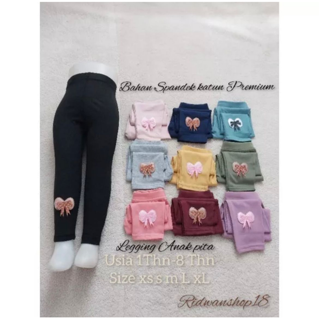 Legging Pita uk Bayi - 5 Tahun / Celana Panjang Baby Anak Perempuan Leging Bahan Kaos Polos Lejing L